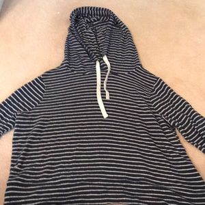 Navy and white striped brandy Melville hoodie